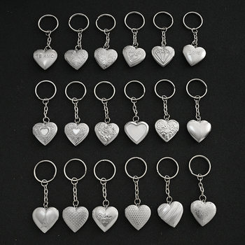 Cross-Border Hot Selling Stainless Steel Love Photo Box Key Ring Chain Buckle Pendant Fashion Trend Can Hold Photo Aromatherapy Pendant