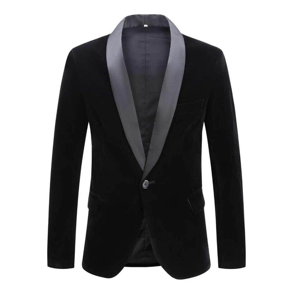 Áo Khoác Blazer Nam Vải Nhung Lịch Lãm Dự Tiệc Màu Đỏ Rượu, Xanh Coban, Đen