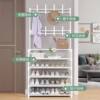 Simple Floor Shoes and Hats Rack Coat Rack Shoes Rack Integrated Rack Household Bedroom Living Room Hanger Hallway Shoes and Hats Rack