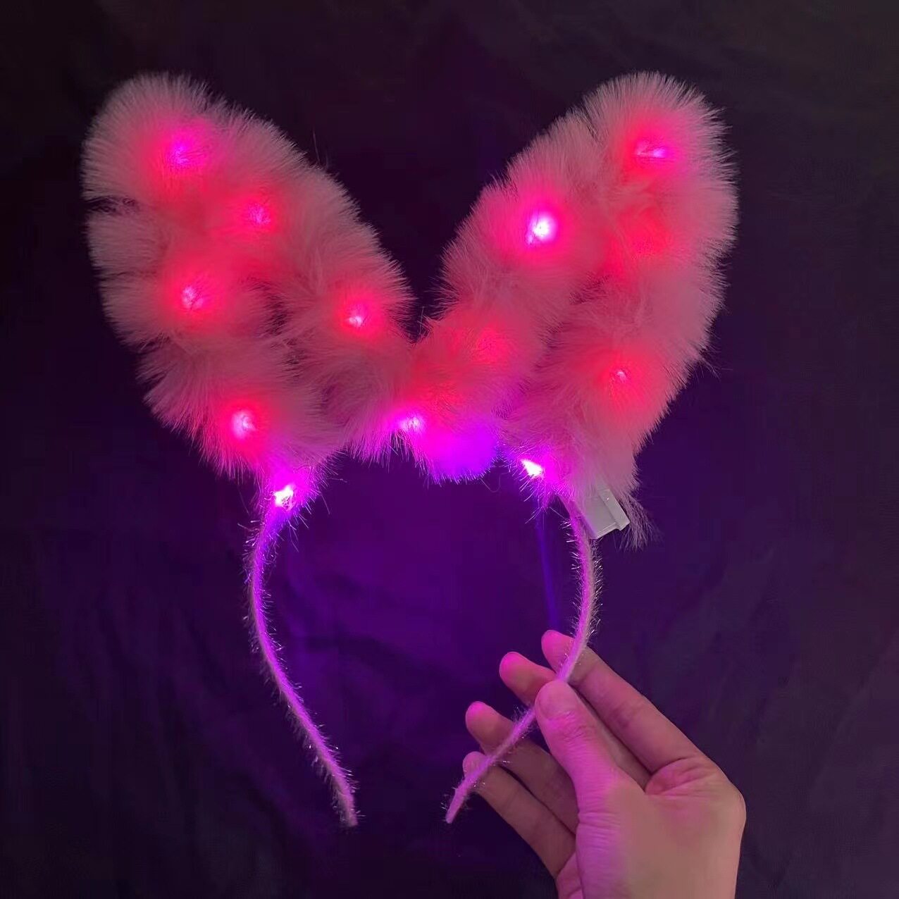 发光皇冠天使翅膀羽毛发箍舞台节日头饰仙女头环发光玩具批发夜市