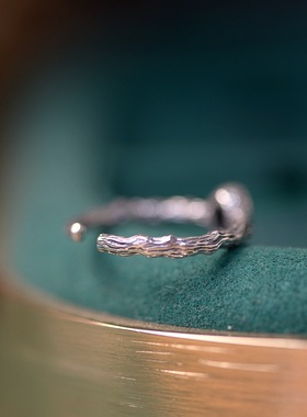 青金石简约开口戒指轻奢高级女款