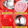 Stainless Steel Kidsren's Bowl Household Rice Bowl Baby Bowl Baby Food Bowl with Lid Cartoon Small Bowl Insulated Anti-Fall Double Layer