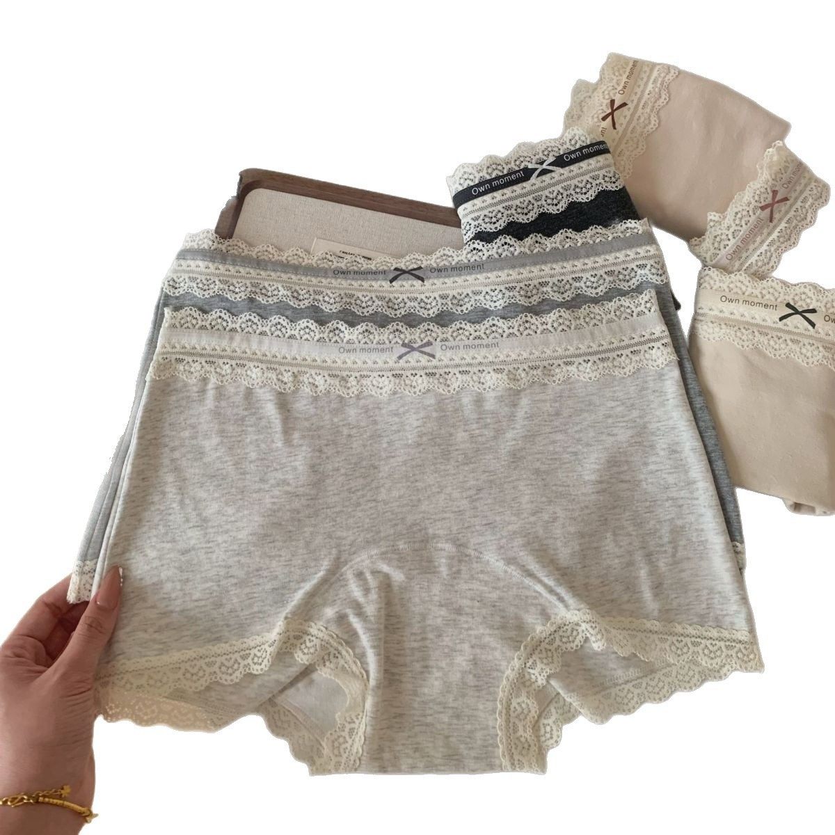 Plaid Pure Cotton Women's Boxer Briefs 10A Antibacterial Extended and Widened Antibacterial Bottom Crotch Seamless Women's Simple Underwear for Women