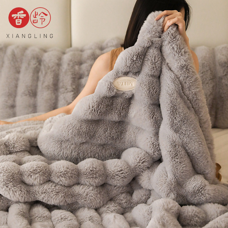 High Luxury Soft fufu Fox Velvet Blanket Autumn and Winter Thickened 11 Jin Cover Blanket Persian Velvet Blanket Fox Fur Shearing Fur