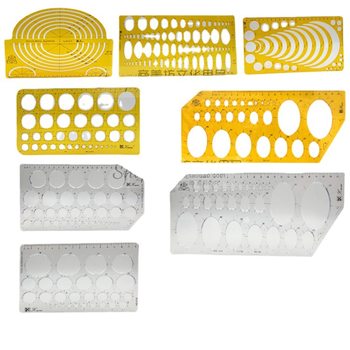 Drawing circle drawing template ruler 360 degree full circle instrument round tool ruler circle curve drawing compass ruler model