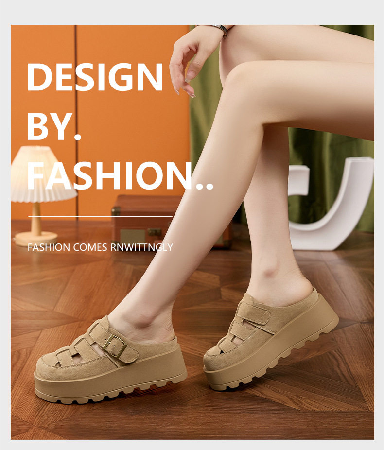 Dép sandal nữ da thật đế dày phong cách Roman Birkenstock — Hồng, Lạc đà, Mơ chi tiết 10