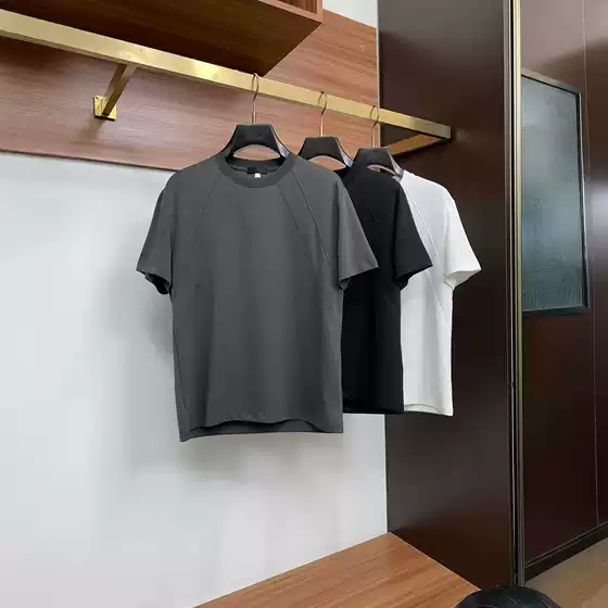 Nanyou 26 Paris Fashion Design Elements Simple Versatile Topstitched Short-Sleeve Crew Neck Pullover T-Shirt Original Export Product