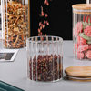 Vertical Striped Storage Jars in Various Sizes, Kitchen Storage Household Moisture-Proof Sealed Jars, High Borosilicate Glass Transparent Large Capacity