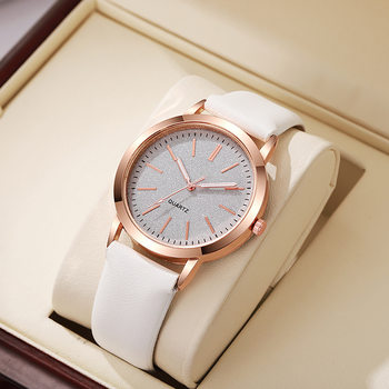 Foreign Trade New Fashion Women's Watch Frosted Scratched Dial Ultra-Thin Belt Simple Casual Women's Quartz Watch