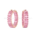 Square pink diamond earrings