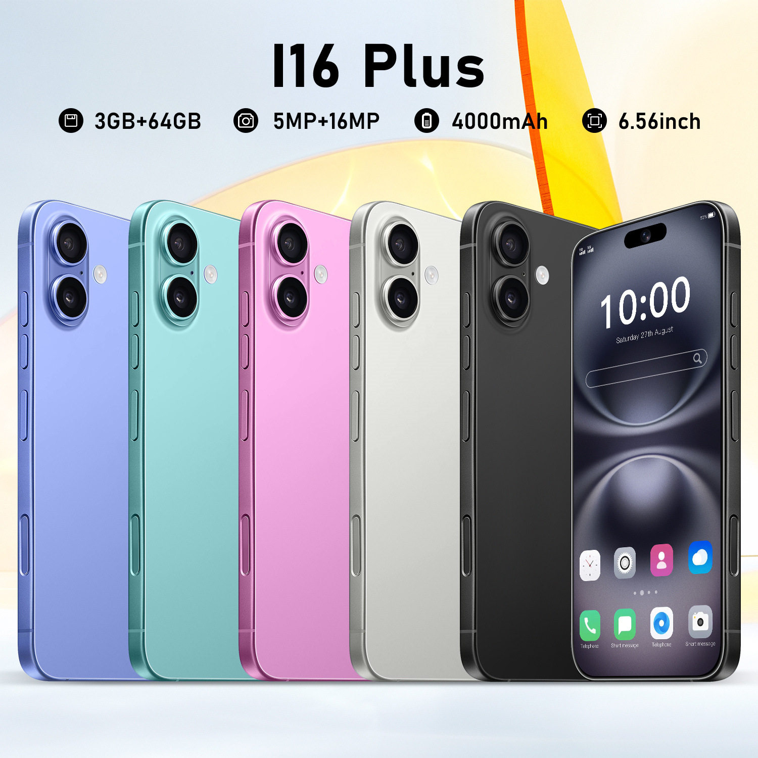 I16 Plus cross-border mobile phone 3+64G true 4G smartphone...