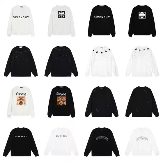Cross-Border Trendy Brand New Gv Ji Home Printed Letter Long-Sleeved Round Neck Loose and Versatile Pullover Sweatshirt for Men and Women