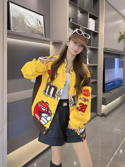 American Baseball Suit Spring and Autumn High Street Padded Embroidered Stitch Jacket Men's and Women's Hip-Hop Loose Biker Suit Racing Jacket