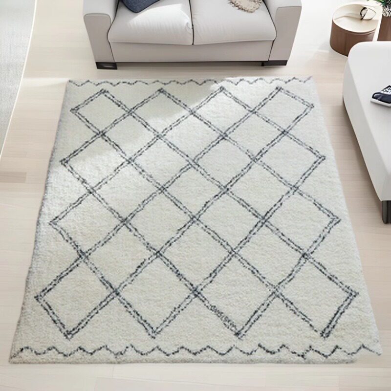 Nordic Style Carpet Living Room Modern Simple Coffee Table Carpet Moroccan Style Black and White Bedroom Bedside Carpet Bay Window Mat