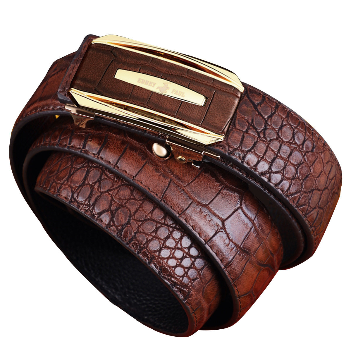 新款男士高档商务皮带无牙自动扣鳄鱼纹牛皮皮带时尚士真皮腰带男,淘宝优惠券,粉丝福利购,淘宝优惠卷