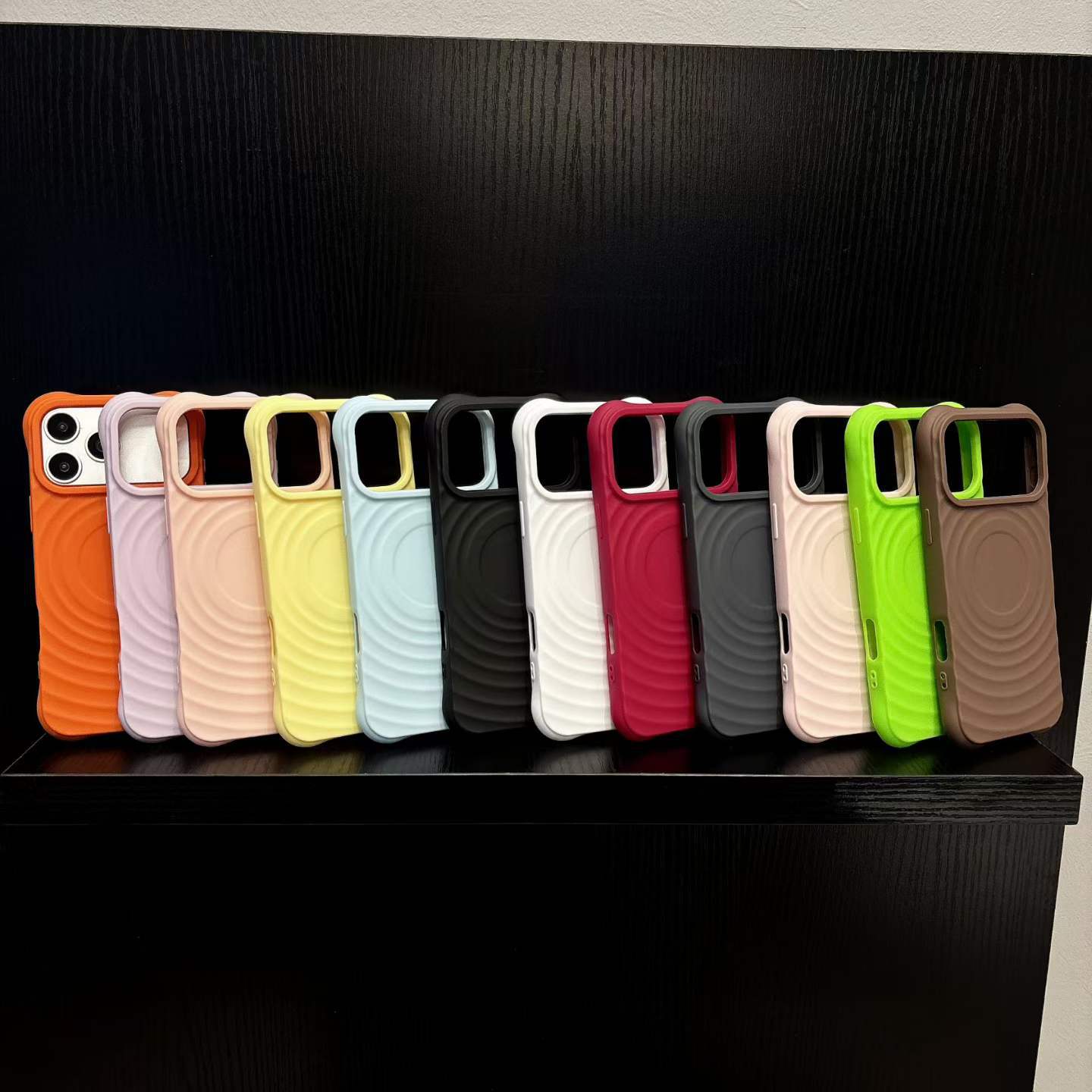 17 เคสโทรศัพท์รูปแบบคลื่นสีพื้น สำหรับ iPhone 18 Pro เคสกันกระแทกสำหรับ Apple 14/13/12/11