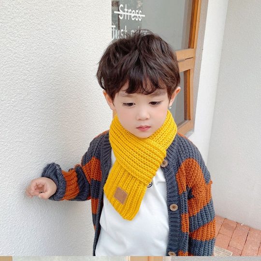 Autumn and Winter Children's Scarf Warm Boys' and Girls' Thickened Small Scarf Baby's Knitted Scarf Korean Style Boys' Scarf