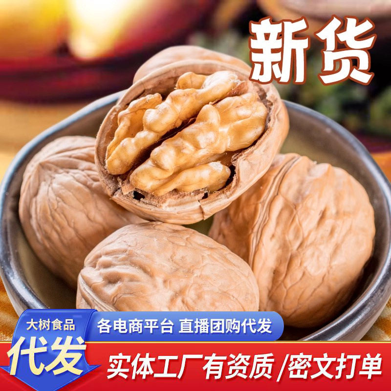 Wholesale Akso Thin-Skinned Walnuts, Hand-Popped Raw Walnuts 500g, Xinjiang Paper-Skinned Walnuts with Large Kernels