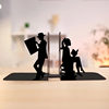 Creative Reader Metal Bookend Literary and Artistic Male and Female Style Bookend Study Book Storage Rack Personalized Desktop Decoration
