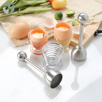 304 Stainless Steel Elastic Egg Opener Egg Shell Opener Eggshell Separator Glutinous Rice Egg Small Accessories Egg Tray