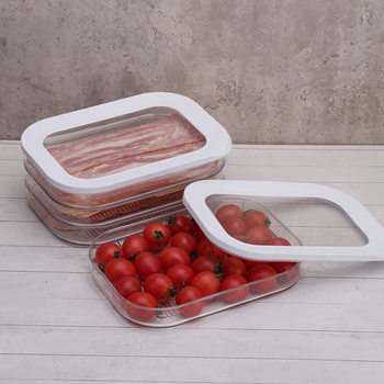 Cross-border special machine washable and refrigerated transparent fresh-keeping box with lid food grade kitchen refrigerator special storage box