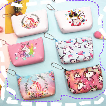 Cross-border Cute Coin Purse Cartoon Unicorn Children's Small Bag Headset Key Coin Bag Women's Wallet