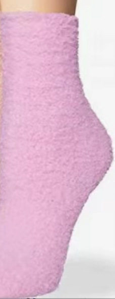 亚马逊女式拖鞋袜蓬松毛绒家居睡袜珊瑚绒袜子糖果色中筒袜跨境