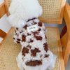 Ins Pet Dog Dog Clothes Autumn and Winter Thickened Cotton Clothes Teddy Bixnary Bear fleece-lined Warm Plush Jacket
