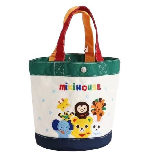 Miki Style Mommy Bag Baby Bag Canvas Satchel Lightweight Compact Large Capacity Mother and Baby Bag Outing Tote Bag Cartoon