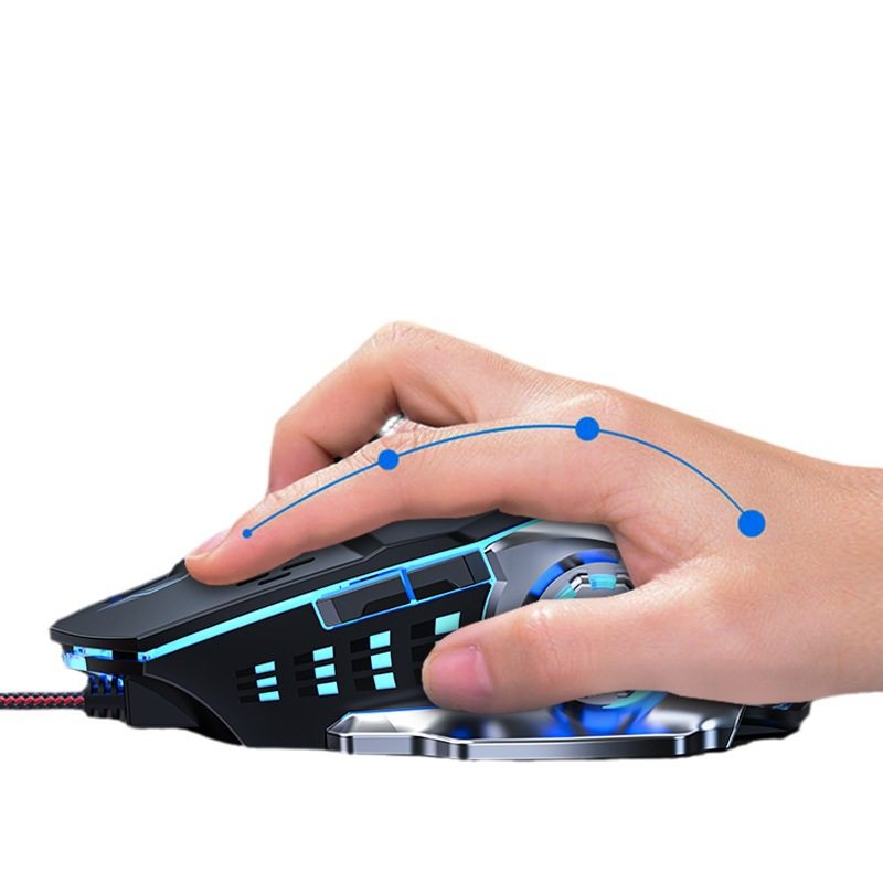 E-sports game mouse wired mute peripheral mechanical computer USB mouse luminous home office factory cross-border