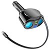 Car Charger 120W Super Fast Charging One to Five Car Cigarette Lighter Conversion Plug One to Two Fast Socket