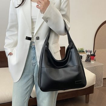 Bag2025 New Trendy Women's Bag Tote Bag Shiling Bag Soft Leather Large Capacity Leather Bag Wholesale Casual Shoulder Bag
