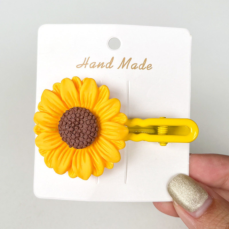 可爱卡通ins风向日葵发夹甜美花朵发卡高颜值少女碎发海边刘海夹