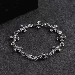 Punk Style New Cross retro distressed copper silver plated bracelet high-grade sense niche bracelet