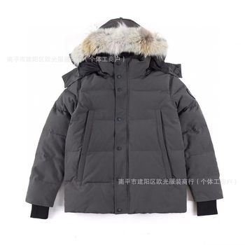 Foreign Trade Goose down Jacket 29 Styles Wyndhan Wolf Fur Thickened Men's and Women's Mid-Length Parka Coat 3808m