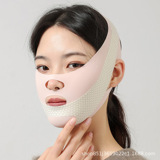 One-piece plastic face bandage v face lifting and tightening face French pattern drooping face carving mask full face lifting artifact