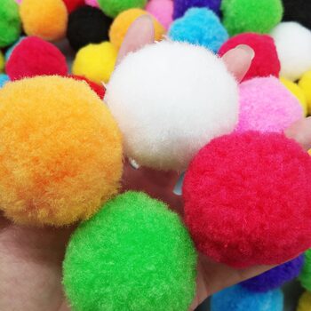 Kindergarten Large Handmade Colorfulful Fur Balls 5cm Plush Balls Polypropylene Large Fur Balls Egg Trays Mixed Colorful Kidsren's Handmade