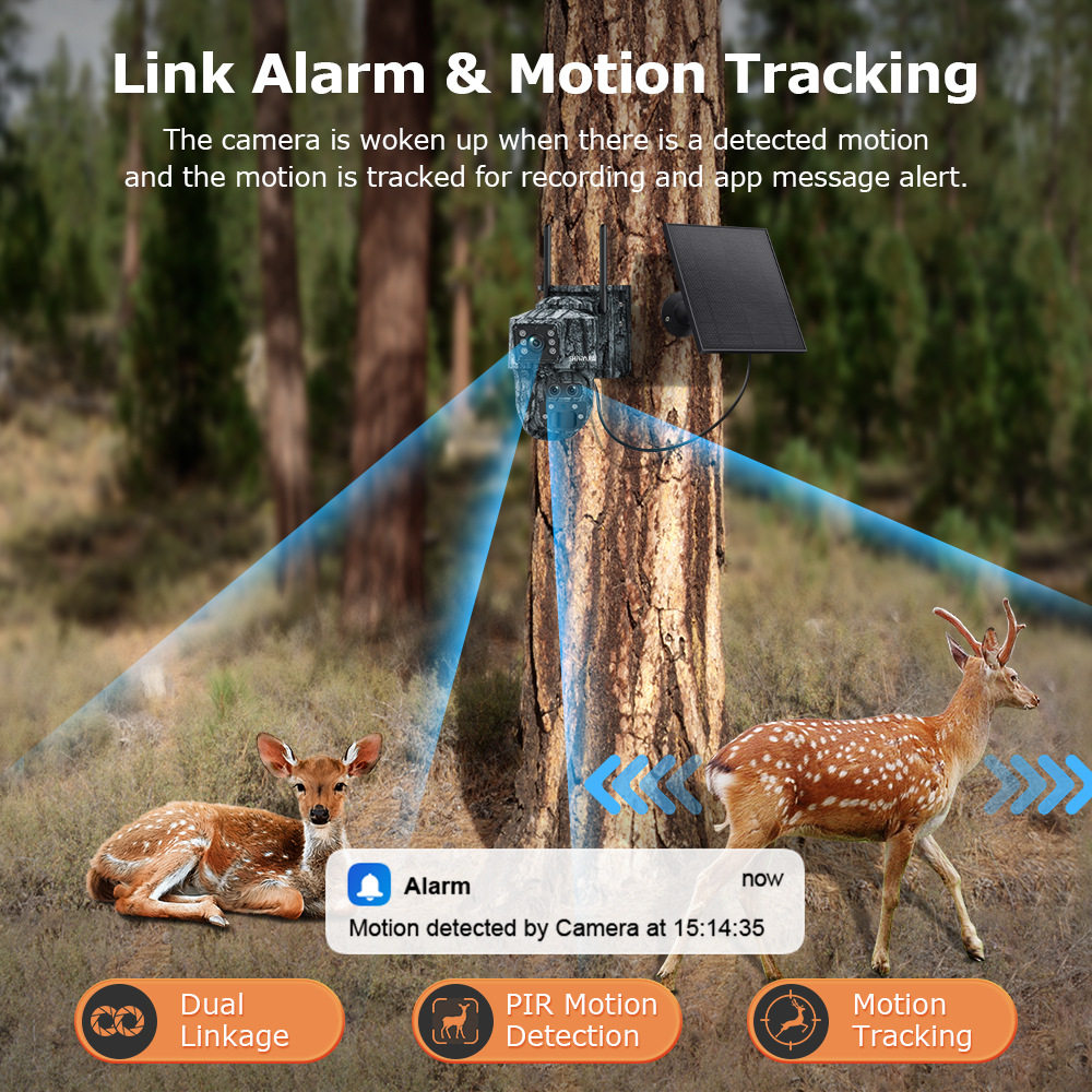 Cross-Border Outdoor 3-Mesh 4g Solar Camera 8Mp High-Definition Low-Power Monitoring 15X Zoom Motion Detection