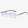 Finished rimless myopia glasses for men and women ultra-light cut-edge glasses frame anti-radiation discoloration astigmatism myopia large face