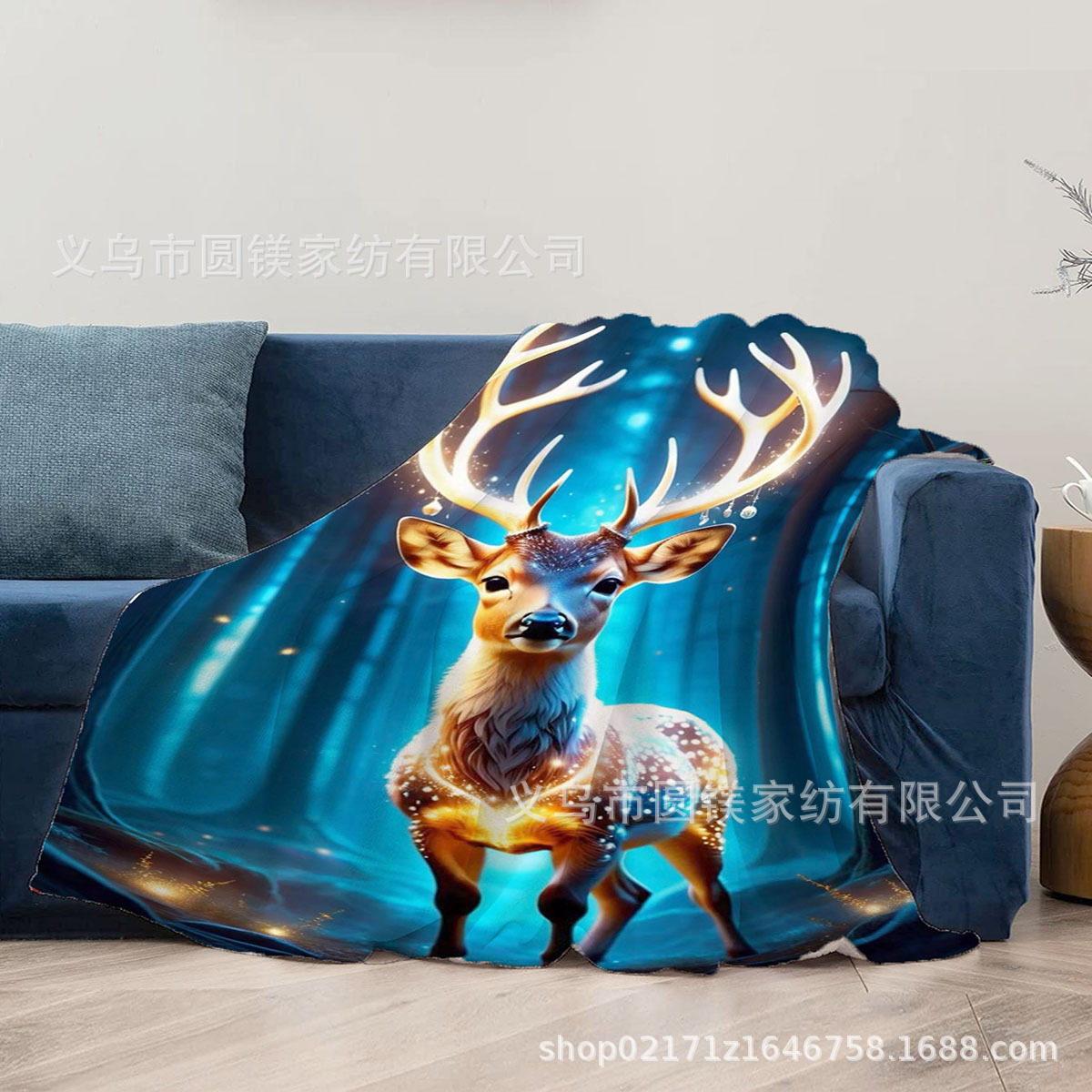 Animal Deer Print Four Seasons Casual Flannel Blanket, Lunch Break Blanket, Air Conditioning Blanket