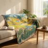 Cross-Border Van Gogh Classic Painting Line Blanket Sofa Towel Decorative Cover Cloth Art Tapestry Tapestry Throw Blanket