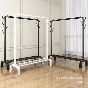 Factory Direct Sales Clothes Rack Household Clothes Hanging Simple Clothes Drying Rack Floor-Standing Folding Balcony Bedroom Clothes Drying Rod Folding