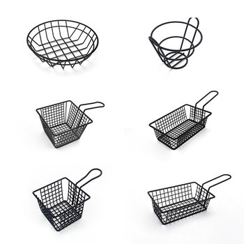 Wrought Iron American Fried Basket Fried Chicken Fries Basket Snack Plate Fries Basket Snack Basket Bar Restaurant Fried Basket Fried Basket