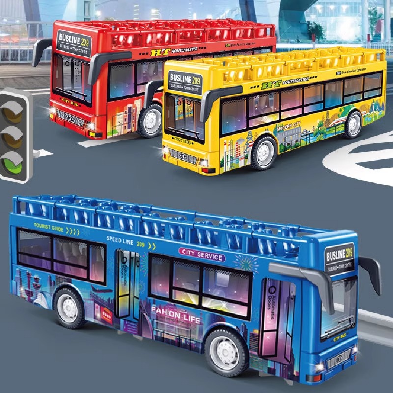 儿童宝宝玩具公交车开门巴士玩具车子男孩模型仿真耐摔小汽车玩具