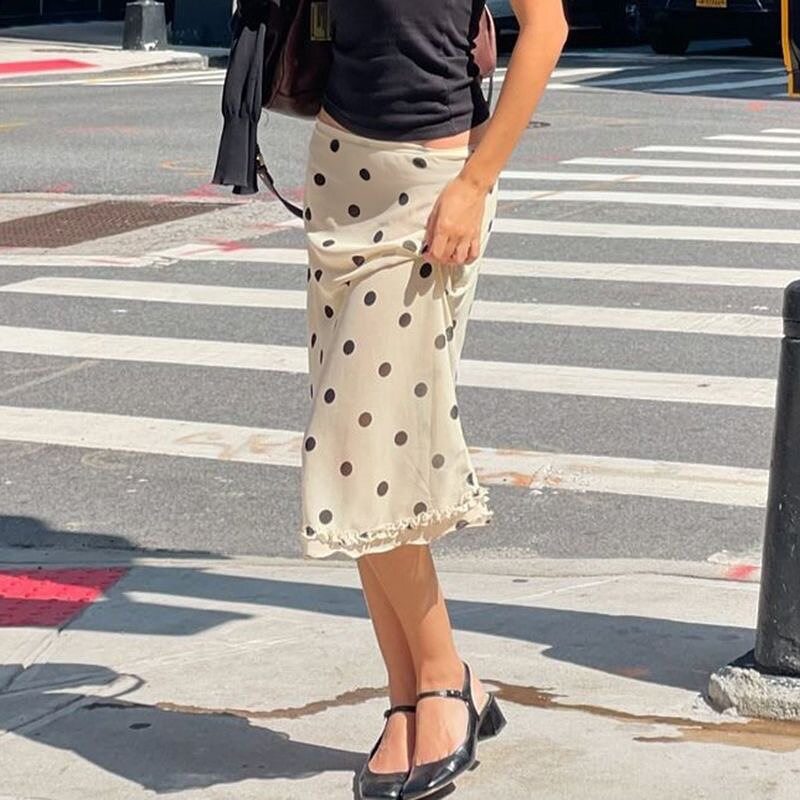 Womens Polka Dot Bodycon Skirt American Style Fresh and Minimalist Design Summer Fashion Wholesale Available