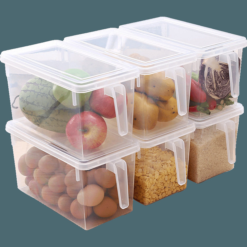 Refrigerator Storage Box Rectangular Transparent Storage Box Sealed Storage Box Storage Box Drawer-Type Storage Box with Lid