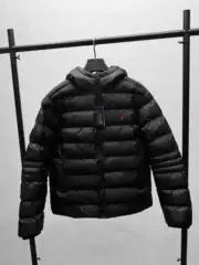 Cross-Border War Horse Cotton Jacket with Hood, Rl Embroidery Small Label, Commuter Coat, Winter 2025 New Cotton-Padded Jacket for Men and Women, Wholesale