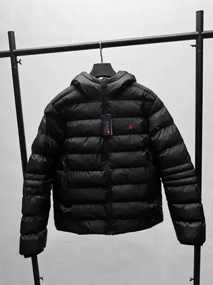 Cross-Border War Horse Cotton Jacket with Hood, Rl Embroidery Small Label, Commuter Coat, Winter 2025 New Cotton-Padded Jacket for Men and Women, Wholesale