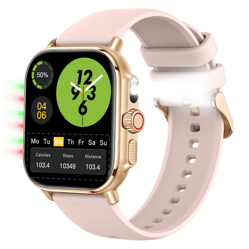 New smart watch HD screen Bluetooth call sports bracelet real blood oxygen with encoder flashlight atmosphere light