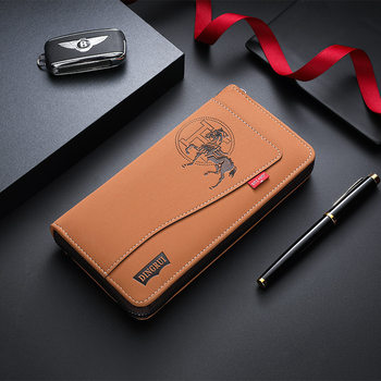 New crazy horse leather men's wallet European and American retro style PU zipper bag fashion short card bag change bag wholesale